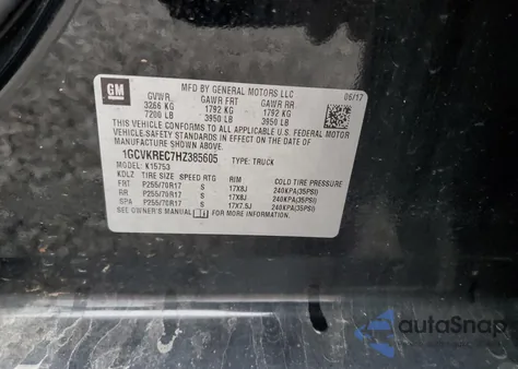 2017 Chevrolet Silverado K1500 Lt from USA, damaged, VIN 1GCVKREC7HZ385605